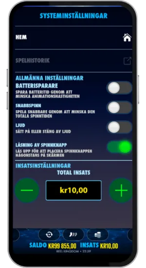 Systeminställningar meny